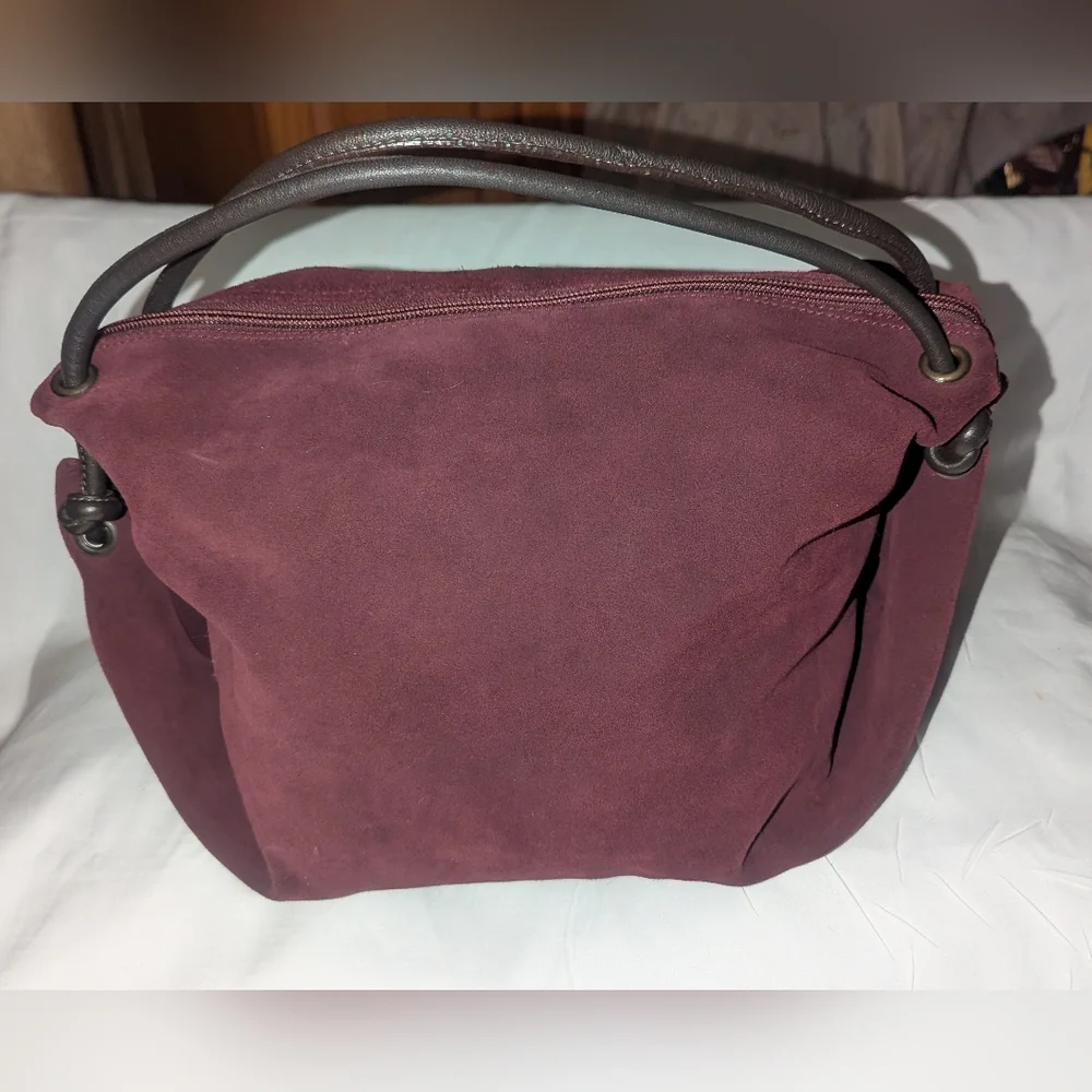 Sundance Purple Marroon Suede Hobo Shoulder Bag